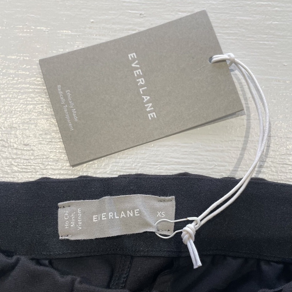 New Everlane The Dream Pant Elastic Waist Tapered Leg Knit Pants Black Size XS - Picture 12 of 16